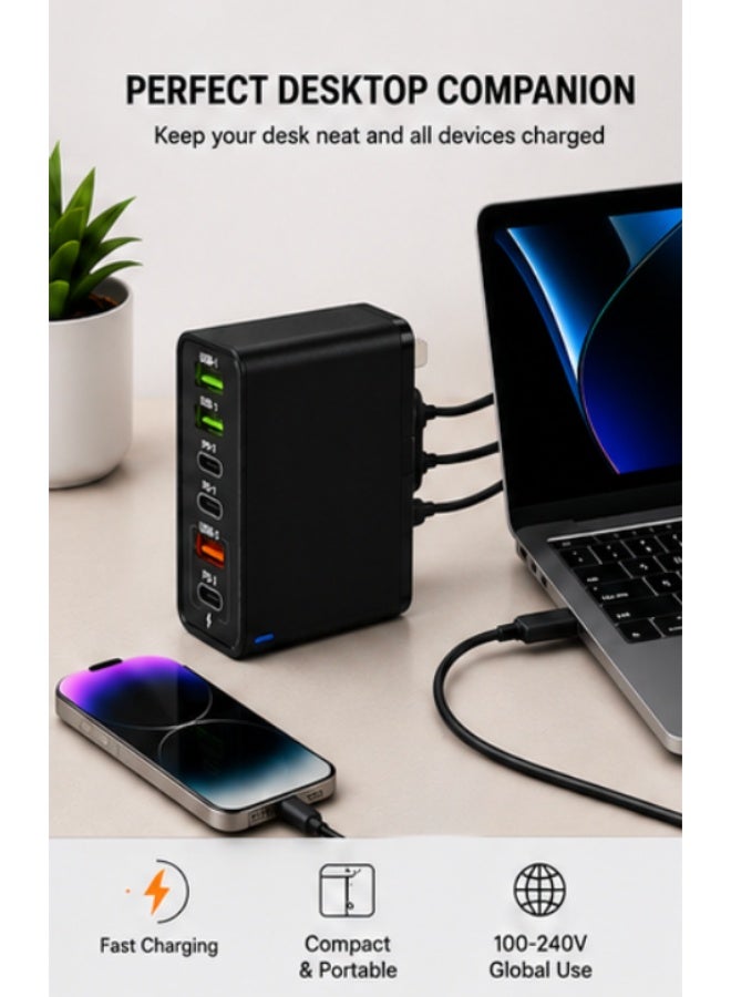 120W Multi Port Super Fast Charger for all device, 3x USB-A, 3x Type-C. - Image 3