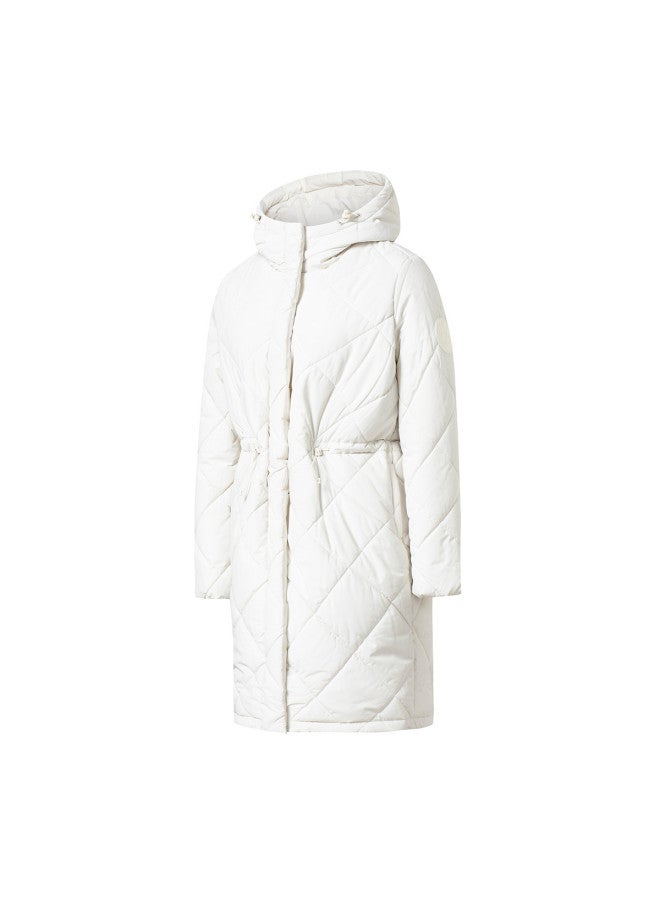 ERKE Women'S Winter Long Hooded Cotton Coat, Sporty Zip-Up Jacket, Warm Outerwear, Ladies' Tops - Image 5