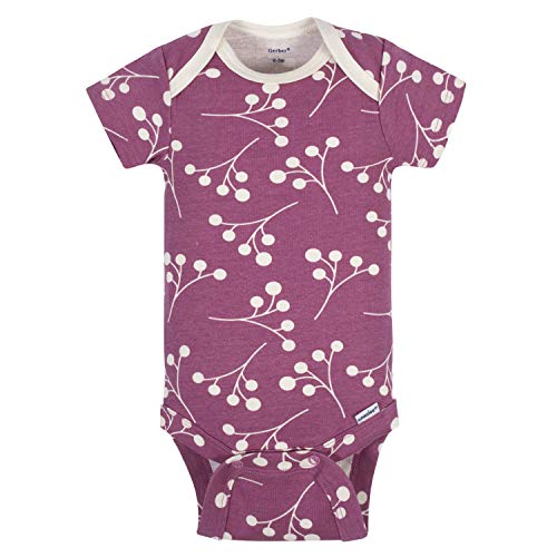Grow by Gerber Baby Girls 5-Pack Short-Sleeve Onesies Bodysuits, Grey/Pink/Ivory, 3-6 Months - Image 3