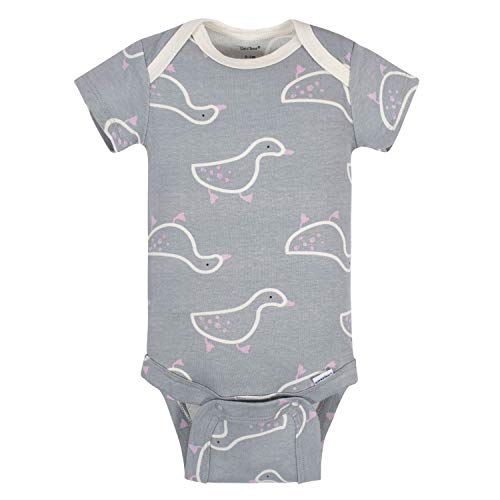 Grow by Gerber Baby Girls 5-Pack Short-Sleeve Onesies Bodysuits, Grey/Pink/Ivory, 3-6 Months - Image 5