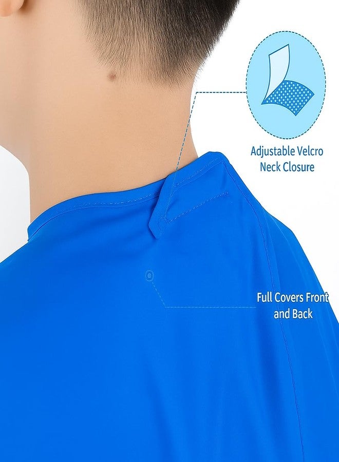 MAKSTILE رداء قص شعر الأطفال من ماكستايل للاستخدام في الصالونات والمنزل | رداء حلاقة للأولاد والبنات (الأطفال) مع أربطة رقبة قابلة للتعديل وشريط لاصق لراحة مثالية | المقاس: 47 × 31 بوصة (أزرق ملكي) - Image 4