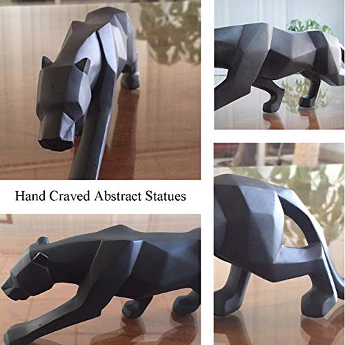 FJWYSANGU Abstract Leopard Statues Panther Sculpture Hand Craved Animal Resin Modern Home Decoration Small Gold - Image 4