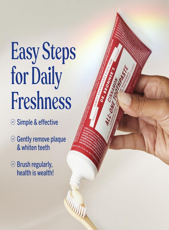 Dr. Bronner's (150ml) - Dr. Bronner's - All-One Toothpaste (Cinnamon, 150ml) - 70% Organic Ingredients, Natural and Effective, Fluoride-Free, SLS-Free, Helps Freshen Breath, Reduce Plaque, Whiten Teeth, Vegan - Image 5