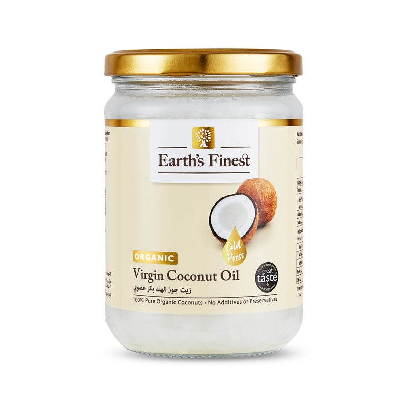 Earth`s Finest Earth’s Finest Organic Virgin Coconut Oil, 100% Pure, Cold-Pressed, Unrefined, No Additives or Chemicals - 500ml