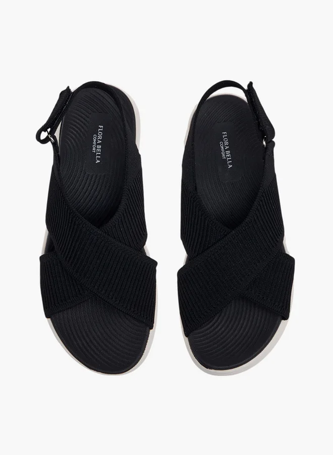 فلورا بيلا من شو إكسبرس Cross Strap Flatform Sandals with Hook and Loop Closure