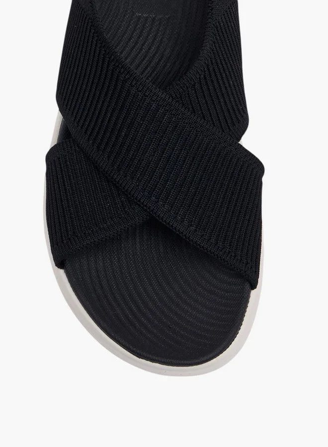 Flora Bella By Shoexpress Cross Strap Flatform Sandals with Hook and Loop Closure