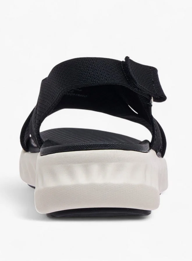 Flora Bella By Shoexpress Cross Strap Flatform Sandals with Hook and Loop Closure