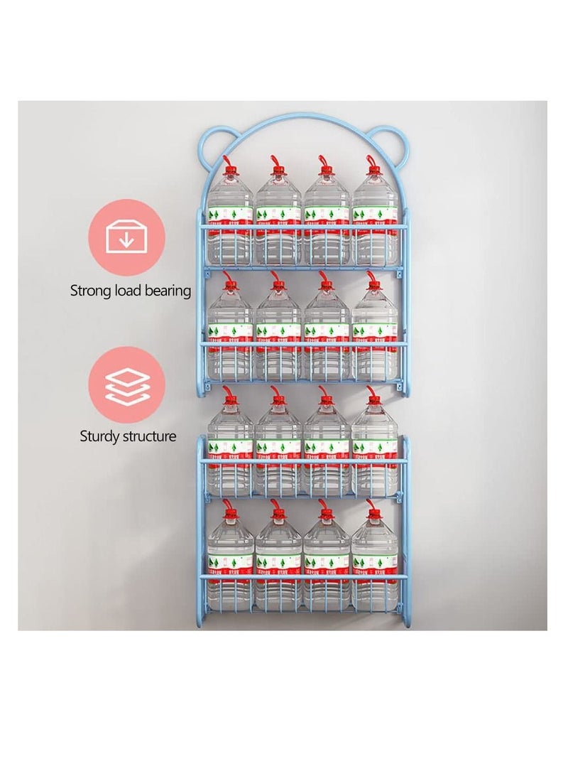 4-layer wall mounted bookshelf, iron bookshelf display storage organizer bookshelf bookcase CD, film and bookshelf  - Image 3