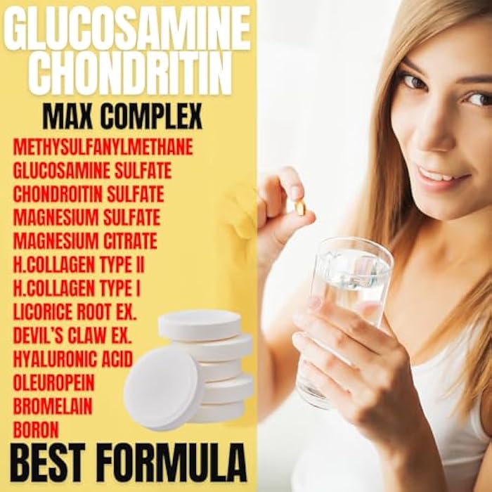 aromel Glucosamine Chondroitin | Turmeric | Msm | Joint Support | Supplement for Relief | 60 Tablets | for | Bones | Back | Knees | Hands - Image 3