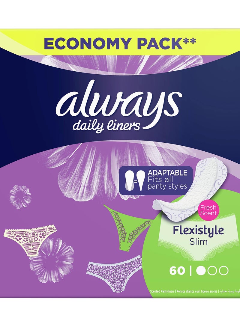Always 60 Daily Liners Pantyliners Multiform Normal Fresh Scent