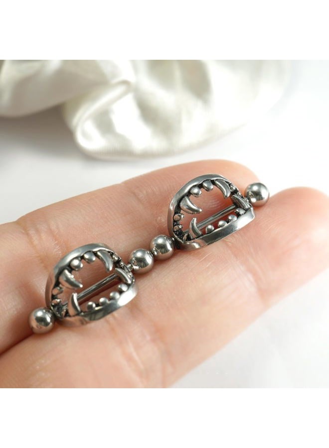 TRBR 16G 14G Vampire Teeth Piercing Jewelry, Small Rings Surgical Steel for Men and Women (14G - A Pair) - Image 3