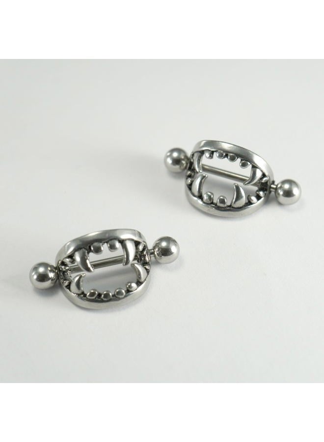 TRBR 16G 14G Vampire Teeth Piercing Jewelry, Small Rings Surgical Steel for Men and Women (14G - A Pair) - Image 2