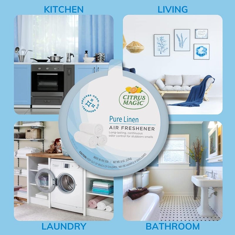 Citrus Magic Odor Absorbing Solid Air Freshener, Pure Linen, 8-Ounce, Pack of 1 - Image 5