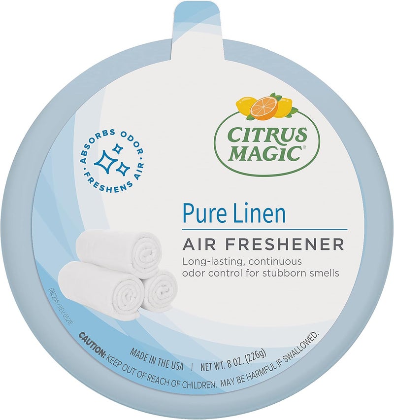 Citrus Magic Odor Absorbing Solid Air Freshener, Pure Linen, 8-Ounce, Pack of 1 - Image 1
