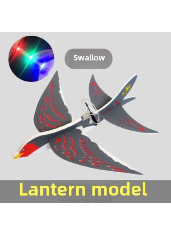 Electric Flying Bird Electric Plane Toy Charging Lantern Children's Foam Airplane Flying Swallow Model Airplane Model Hand Throw Airplane-Color:Red  - Image 5