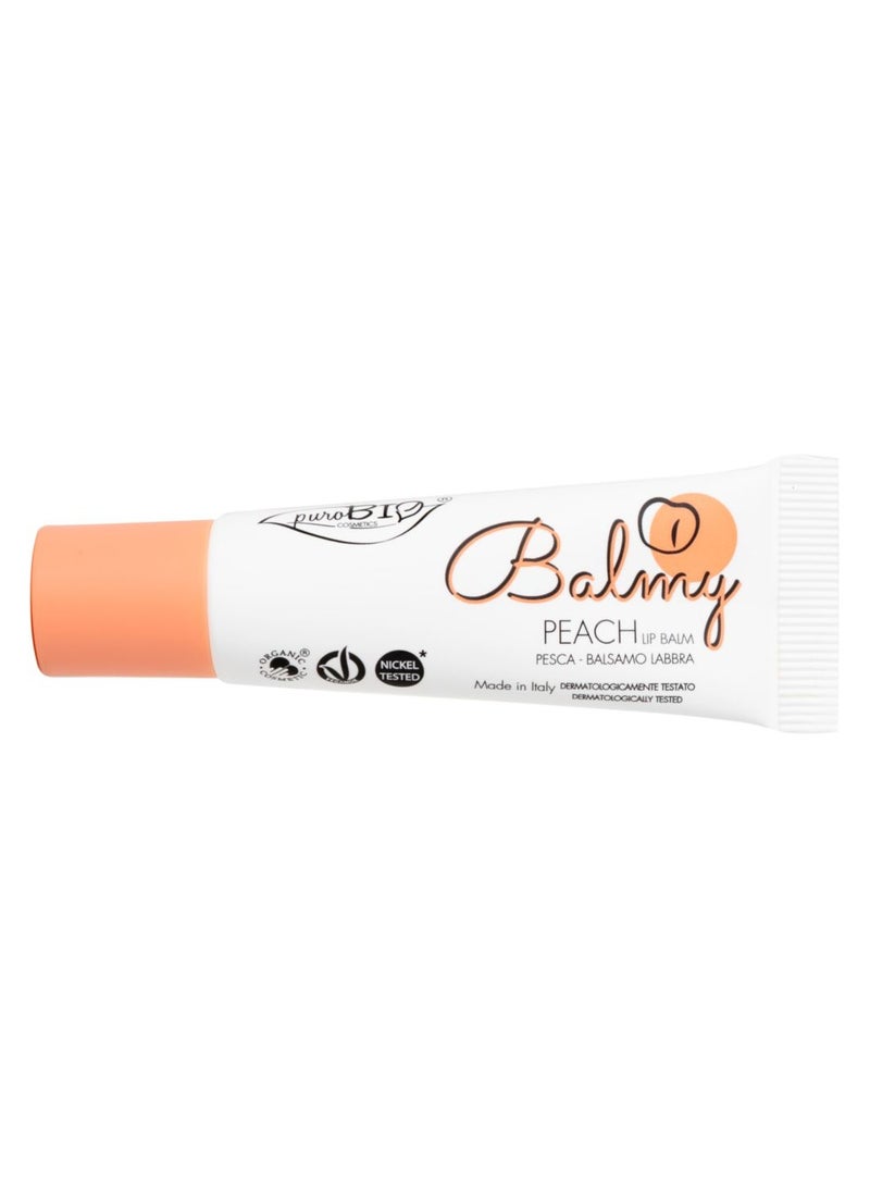 puroBio Balmy Moisturizing Lip Balm 03 Peach 10ml - Image 1