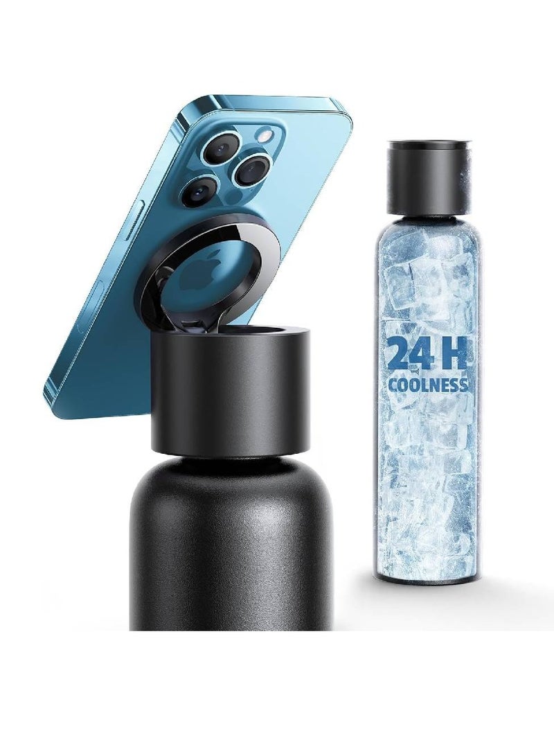 LIXES 24oz Stainless Steel Insulated Water Bottle | MagSafe Water Bottle with Magnetic Phone Tripod - Keeps Hot 12H, Cold 24H - Image 1