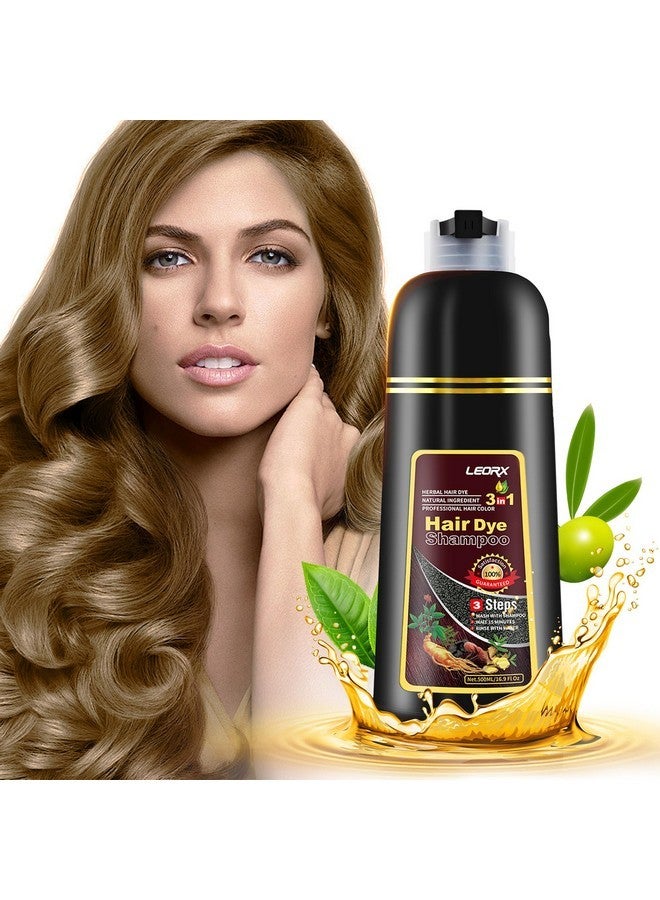 Leorx 3 In 1 Hair Dye and Color Shampoo, Chestnut Brown, 16.9 Fl Oz - Instant Herbal Refresh For Women & Men - Tintes Para El Cabello Profesional - Image 1