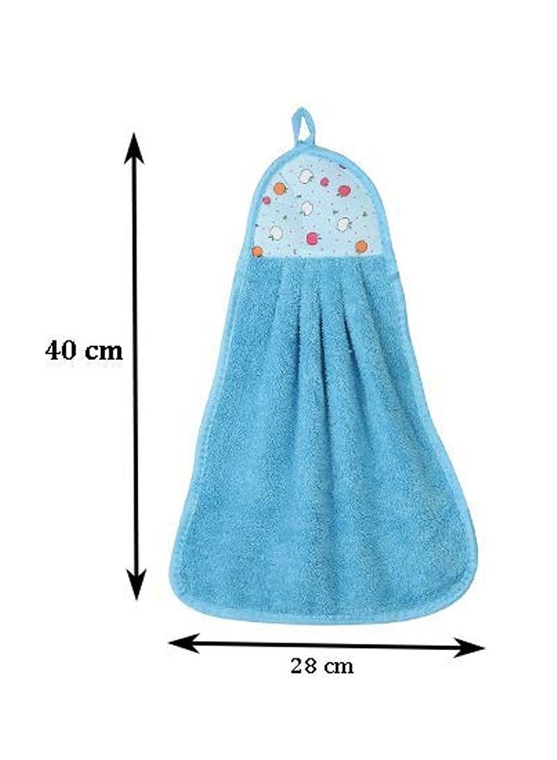 HSR HSR Collection Outlay Home Microfiber Wash Basin Hanging Hand Kitchen Towel Napkin with Ties (44x24 cm, Pack of 4, Multicolor), 200 GSM - Image 2