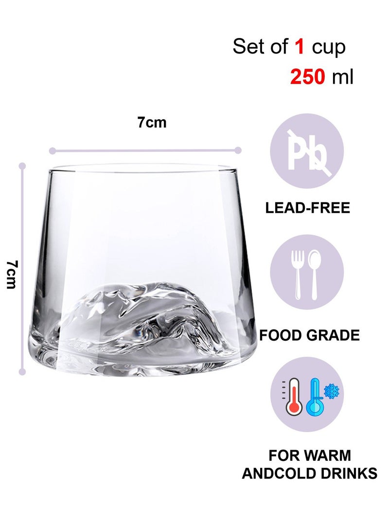 High Borosilicate Glass Cup, Clear Cup, For Coffee Tea Cold Drinks, 250ML - Image 2