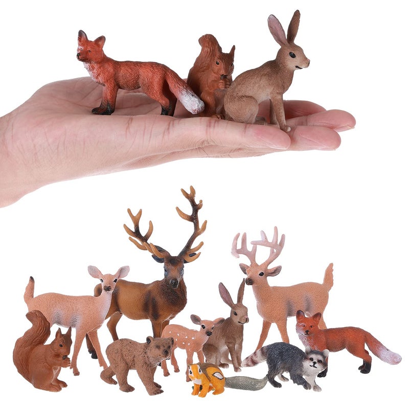 JOKFEICE Woodland Animals Figurines 10pcs Plastic Animal Figures Action Model Science Project, Learning Educational Toys, Birthday Gift, Cake Topper, for Kids - Image 1