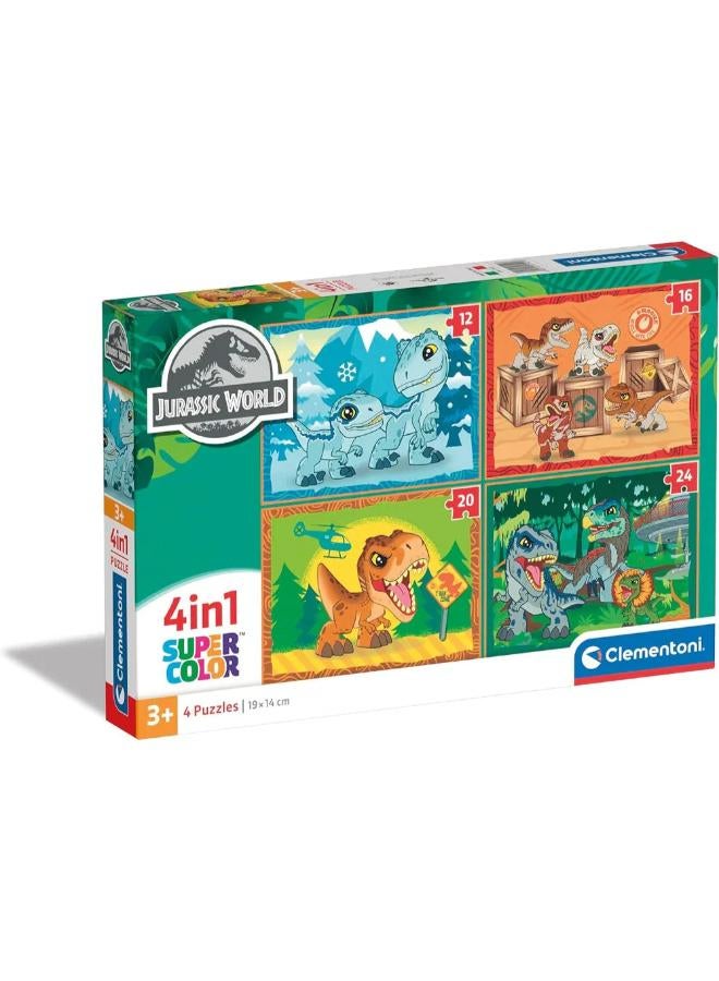Clementoni Jurassic World Super Color 4-in-1 Puzzle - Image 1