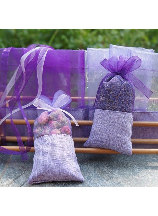 Lozom Sachet Empty Bags Purple Gauze Cottonramie Sacks For Lavender Spice And Herbs (24Pcs)  - Image 4