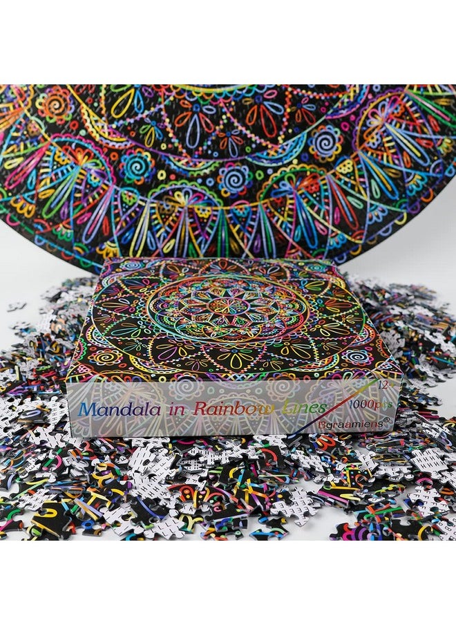 Bgraamiens - Bgraamiens Puzzle-Mandala Rainbow Lines-Hard Puzzle for Adults The Lines Puzzle Impossible Puzzle (Mandala in Rainbow Lines) - Image 1
