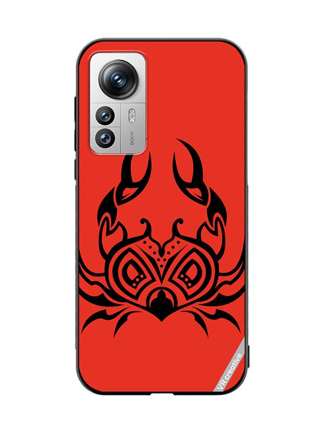 VR CREATIVE Protective Case Cover For Xiaomi 12 Pro Red And Black Scorpio Design Multicolour - Image 1