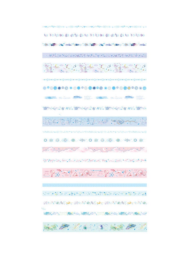 NIBEMINENT Pack Of 20 Washi Paper Tapes Multicolour