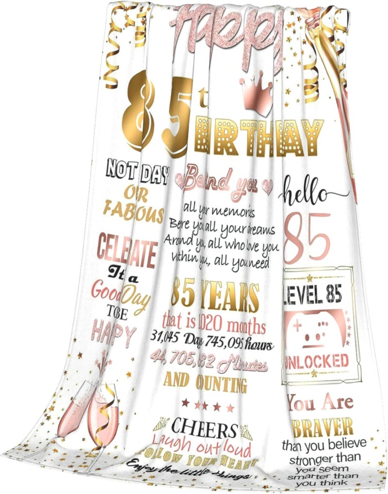 Ladies 85th birthday commemorative blanket (50 × 60), suitable for mothers, wives, sisters, friends birthday gift color - Image 3