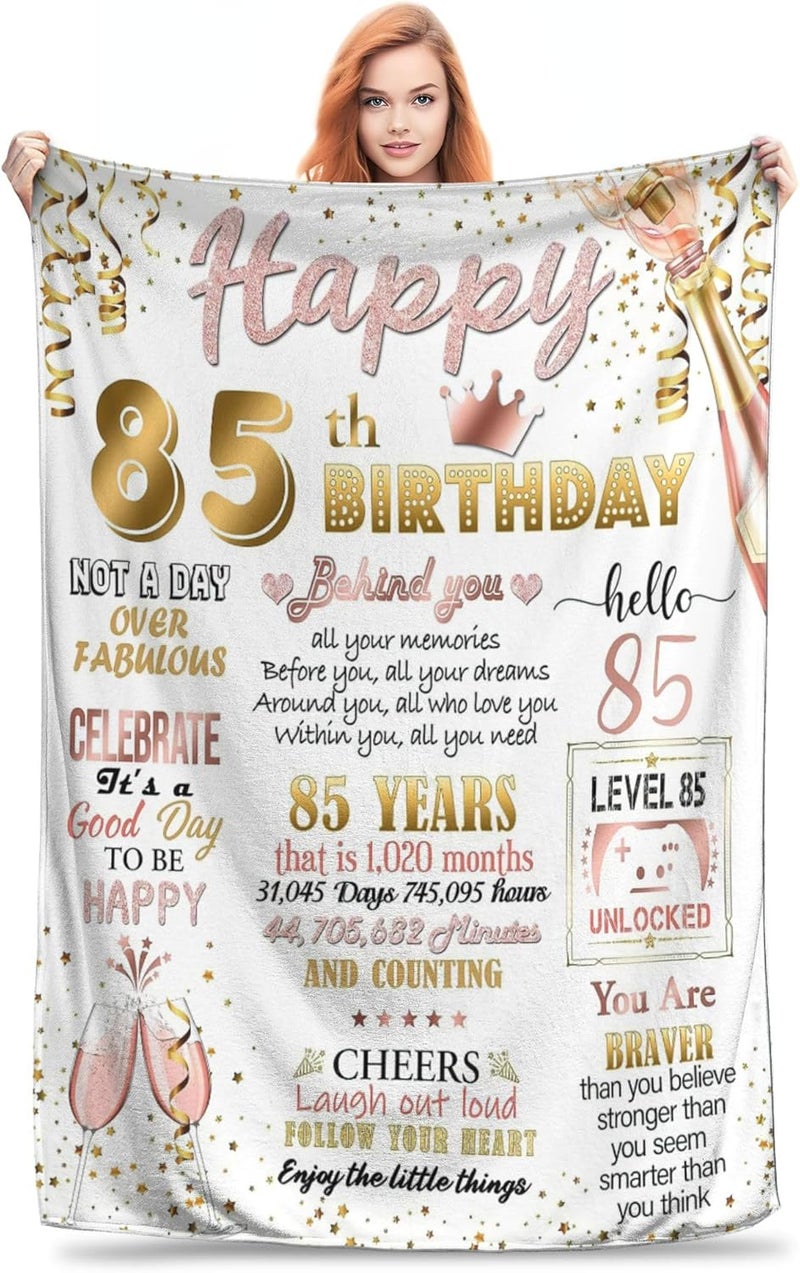 Ladies 85th birthday commemorative blanket (50 × 60), suitable for mothers, wives, sisters, friends birthday gift color - Image 1
