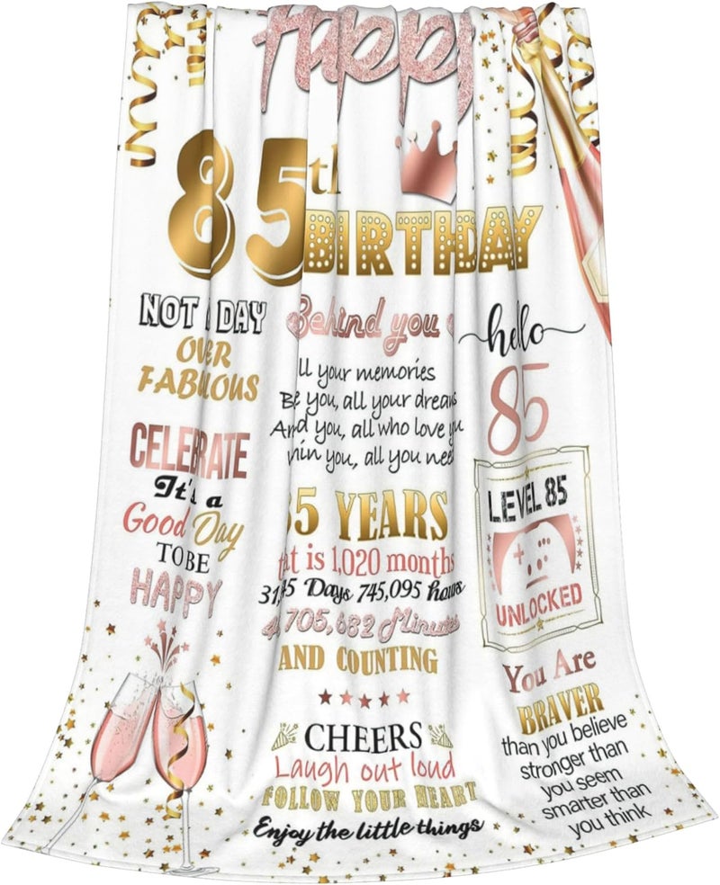 Ladies 85th birthday commemorative blanket (50 × 60), suitable for mothers, wives, sisters, friends birthday gift color - Image 2