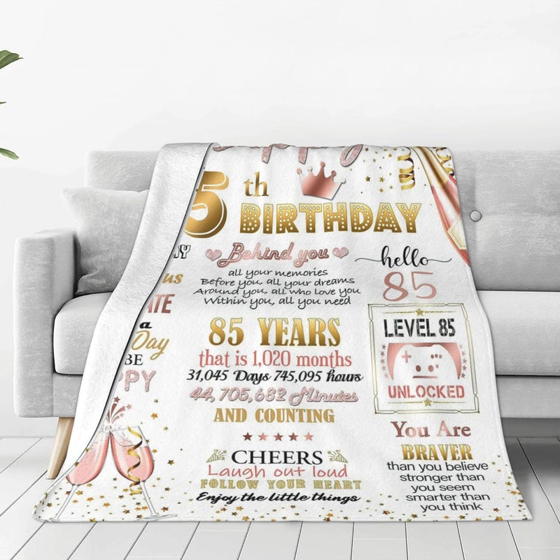 Ladies 85th birthday commemorative blanket (50 × 60), suitable for mothers, wives, sisters, friends birthday gift color - Image 5