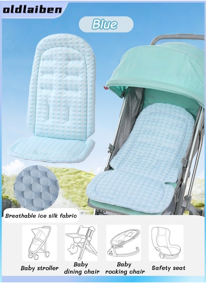 oldlaiben Infant Stroller Cooling Pad,Baby Pushchair Cushion,Summer Breathable Cool Liner Mat,Universal Breathable And Soft Newborn Stroller Mat,Reusable Strollers Washable Pad,Fits Strollers,Car Seat,High Chair(Blue)  - Image 1