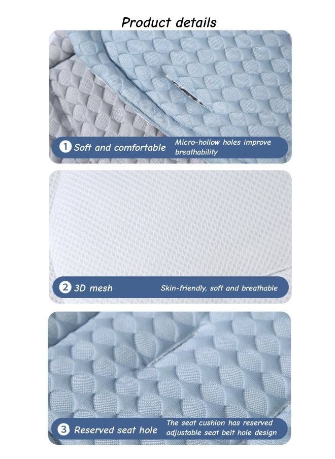 oldlaiben Infant Stroller Cooling Pad,Baby Pushchair Cushion,Summer Breathable Cool Liner Mat,Universal Breathable And Soft Newborn Stroller Mat,Reusable Strollers Washable Pad,Fits Strollers,Car Seat,High Chair(Blue)  - Image 4
