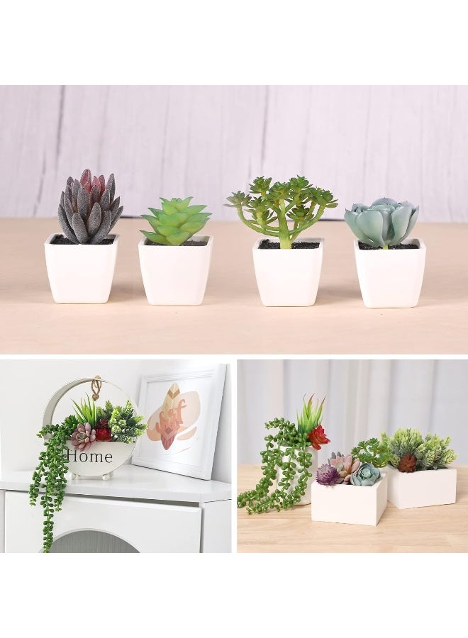 CEWOR CEWOR 14pcs Artificial Succulents Unpotted Realistic Textured Succulent Plants Mini Fake Succulent Plants Faux, Premium Decor for DIY Crafting Home Floral Wall Garden Arrangement Office Decoration  - Image 5