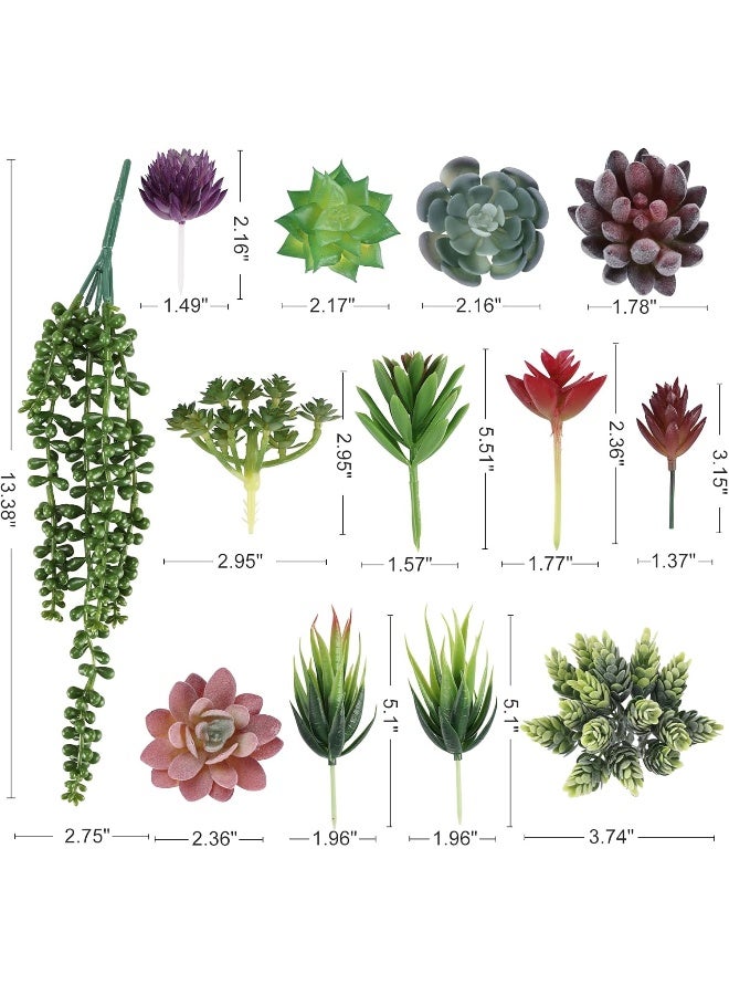 CEWOR CEWOR 14pcs Artificial Succulents Unpotted Realistic Textured Succulent Plants Mini Fake Succulent Plants Faux, Premium Decor for DIY Crafting Home Floral Wall Garden Arrangement Office Decoration  - Image 2