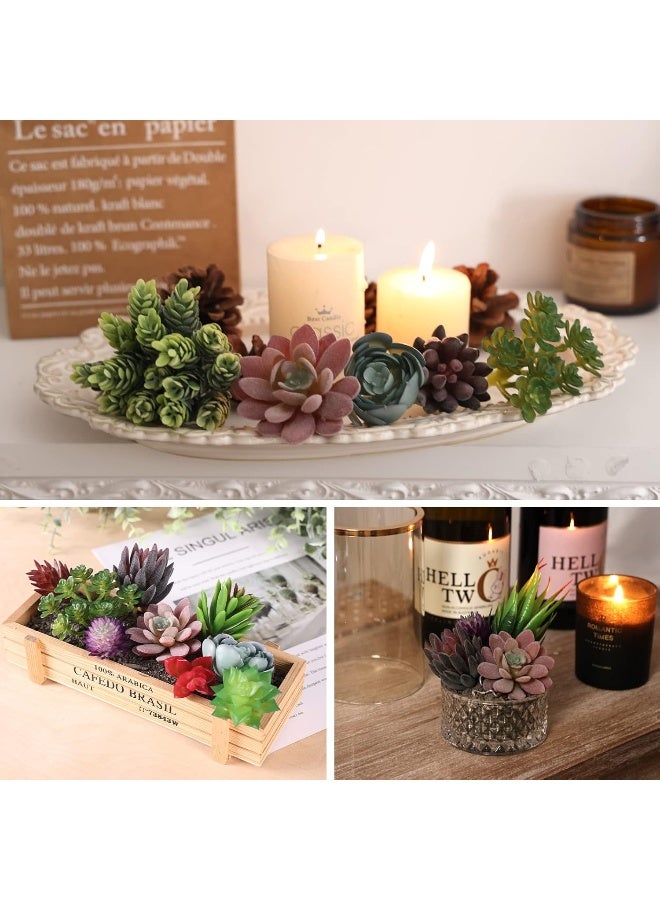 CEWOR CEWOR 14pcs Artificial Succulents Unpotted Realistic Textured Succulent Plants Mini Fake Succulent Plants Faux, Premium Decor for DIY Crafting Home Floral Wall Garden Arrangement Office Decoration  - Image 3