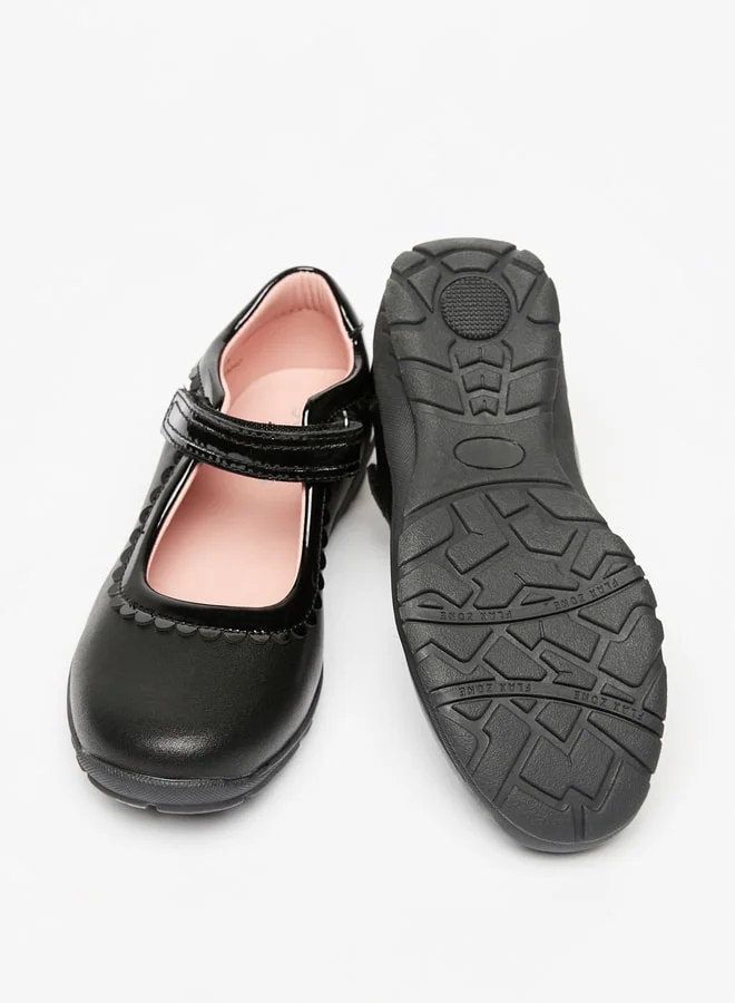 JUNIORS Solid Mary Jane Shoes with Hook and Loop Closure