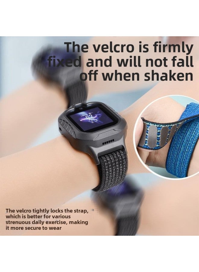 For Huawei 3pro Super Edition/3S/3/4pro/5 Children's Phone Watch Strap With Middle Frame All-in-One-Color:Huawei 5 Purple Framed Nylon Strap-short Style—free 1 Ultra-clear Tempered Film  - Image 3