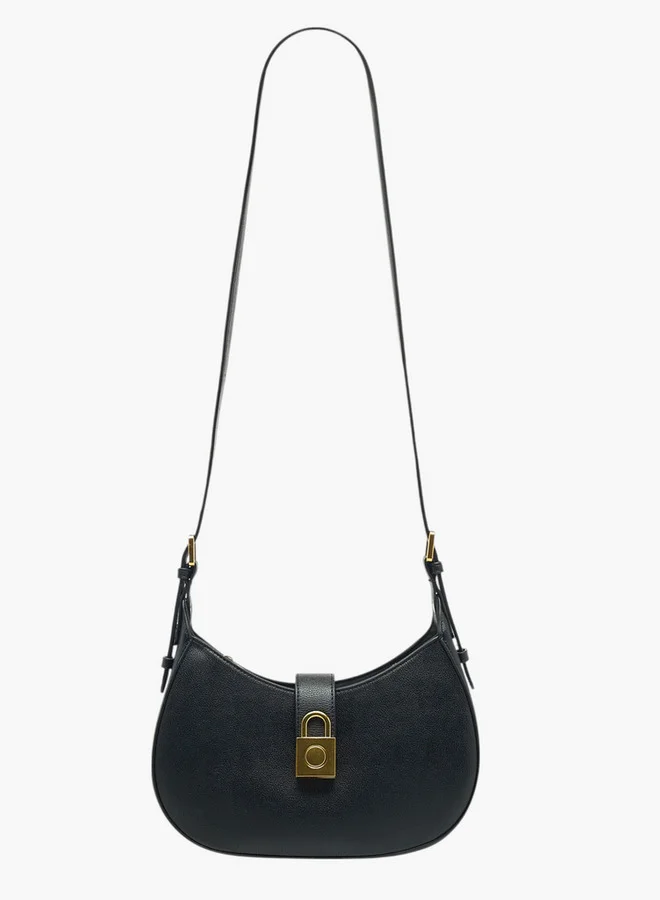 Flora Bella By Shoexpress Solid Shoulder Bag with Adjustable Strap and Zip Closure