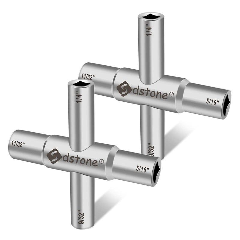 Sdstone Water Key Tool 4 Way Sillcock Key with 4 Wrench SizesSillcock Water Key Fits Sillcock Stopcock and Valves Spigot handle replacement2 Pack