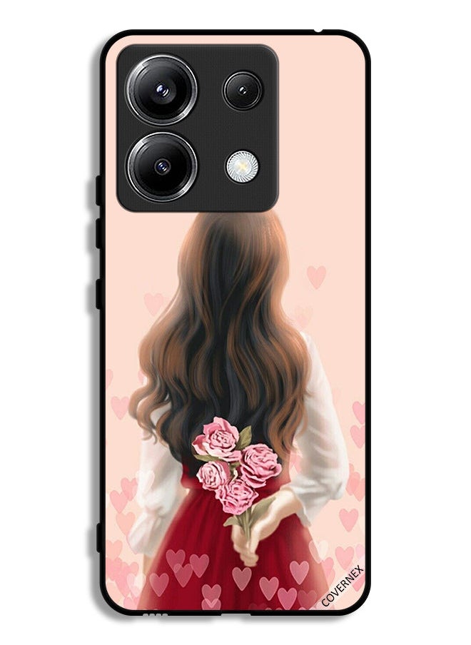 Covernex Xiaomi Redmi Note 13 Pro 5G Protective Case Cover Girl Hiding Flowers  - Image 1