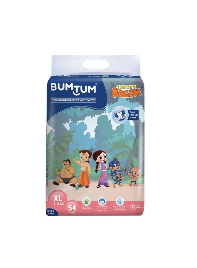 Bumtum Chota Bheem Xl Baby Diaper Pants, 54 Count, Leakage Protection Infused With Aloe Vera, Cottony Soft High Absorb Technology (Pack Of 1) - Image 1