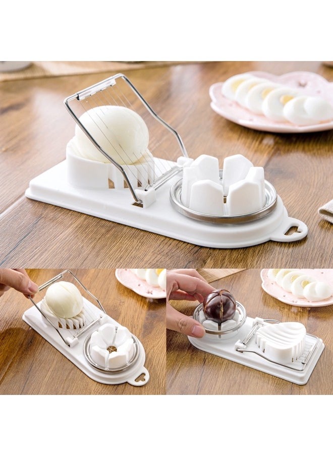 Generic - 2-in-1 Corded Egg Slicer With Stainless Steel Wire for Boiled Eggs 2-in-1 Egg Slicer for Strawberries Kiwis and Sausages - Image 1