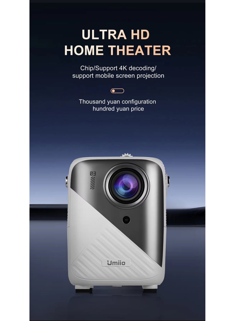 Umiio بروجيكتور أومييو Q3 برو أندرويد بدقة 4K بروجيكتور ذكي محمول مع وحدة تحكم ألعاب واجهة HDMI HD - Image 2