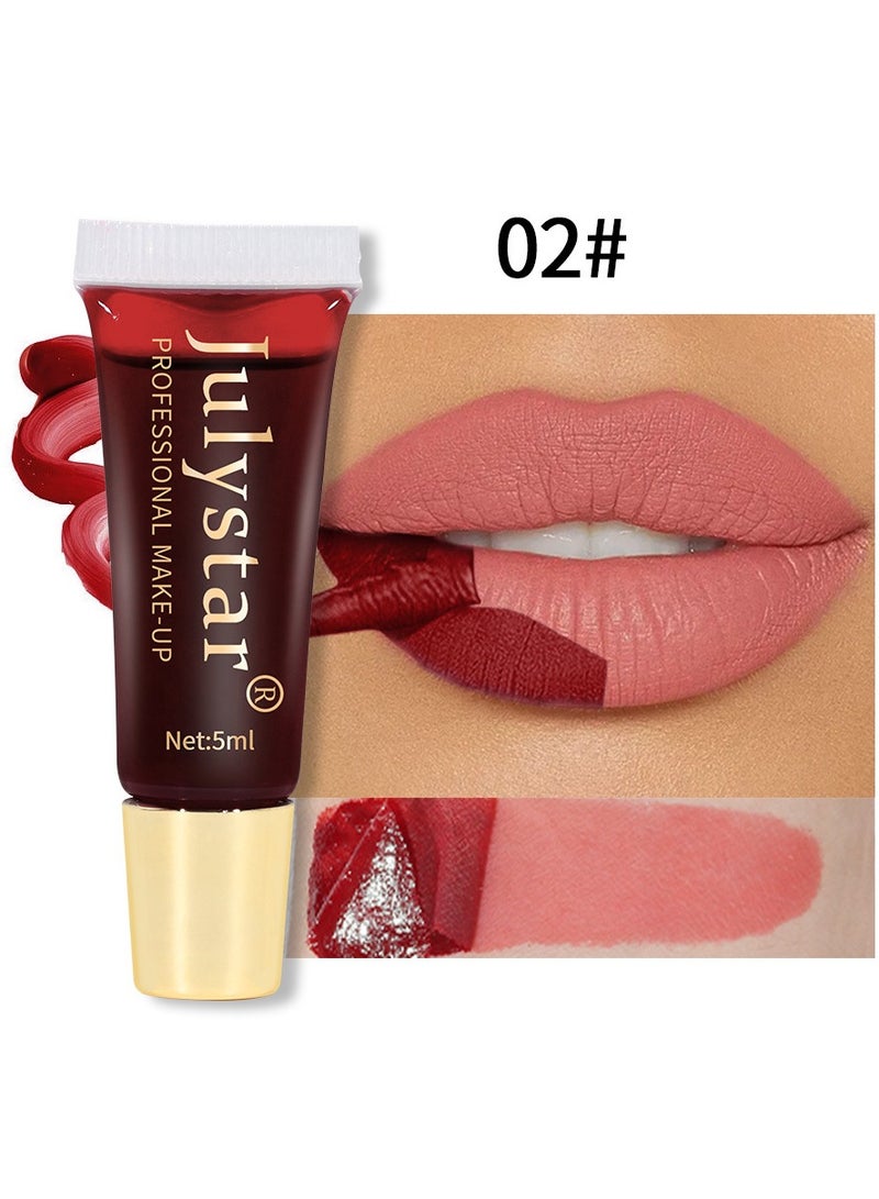 Julystar Peel Off Lip Stain, Non-Stick Cup & Non-Transferred, Waterproof & Durable Lip Gloss, Matte Finish Peel Off Lip Gloss, Lip Liner Tattoo Peel Off Highly Pigmented - Image 1