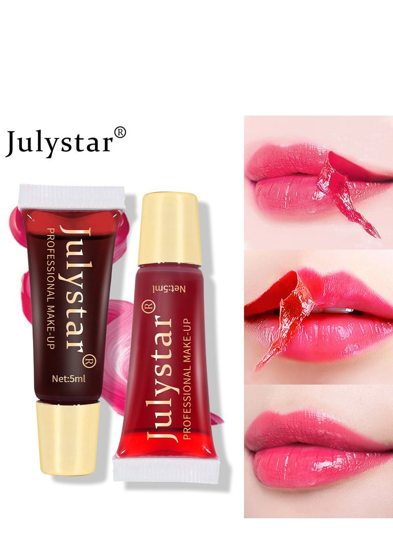 Julystar Peel Off Lip Stain, Non-Stick Cup & Non-Transferred, Waterproof & Durable Lip Gloss, Matte Finish Peel Off Lip Gloss, Lip Liner Tattoo Peel Off Highly Pigmented - Image 5