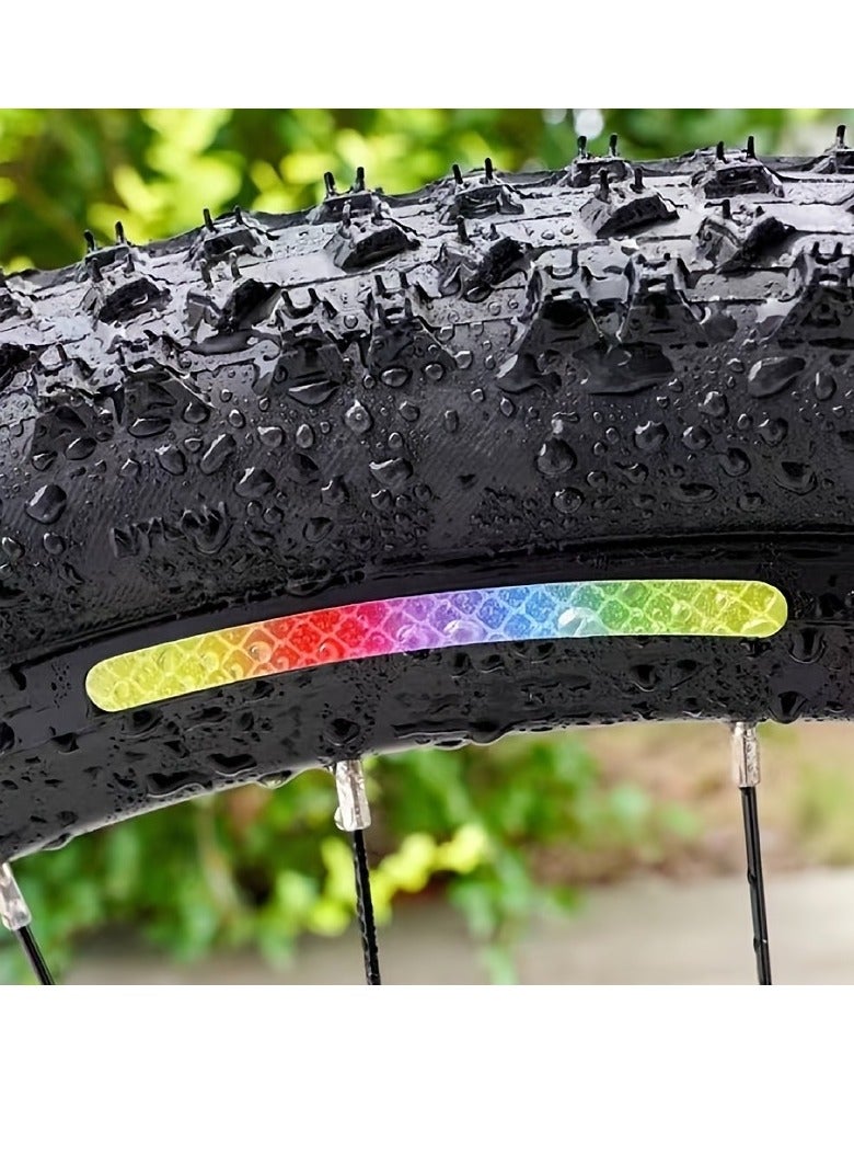 Generic Rainbow Reflective Stripe Car Wheel Stickers, 20 Pcs - Night Safety Warning, Anti-Scratch, Universal - Image 4